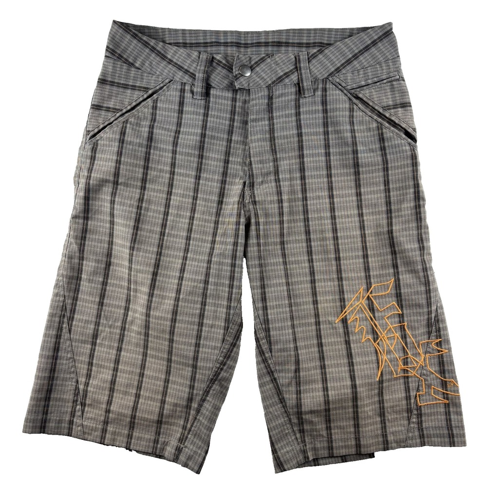 Fox Racing Chino Shorts Mens 32 Brown Plaid MTB BMX Y2K Magnetic Pocket Trail